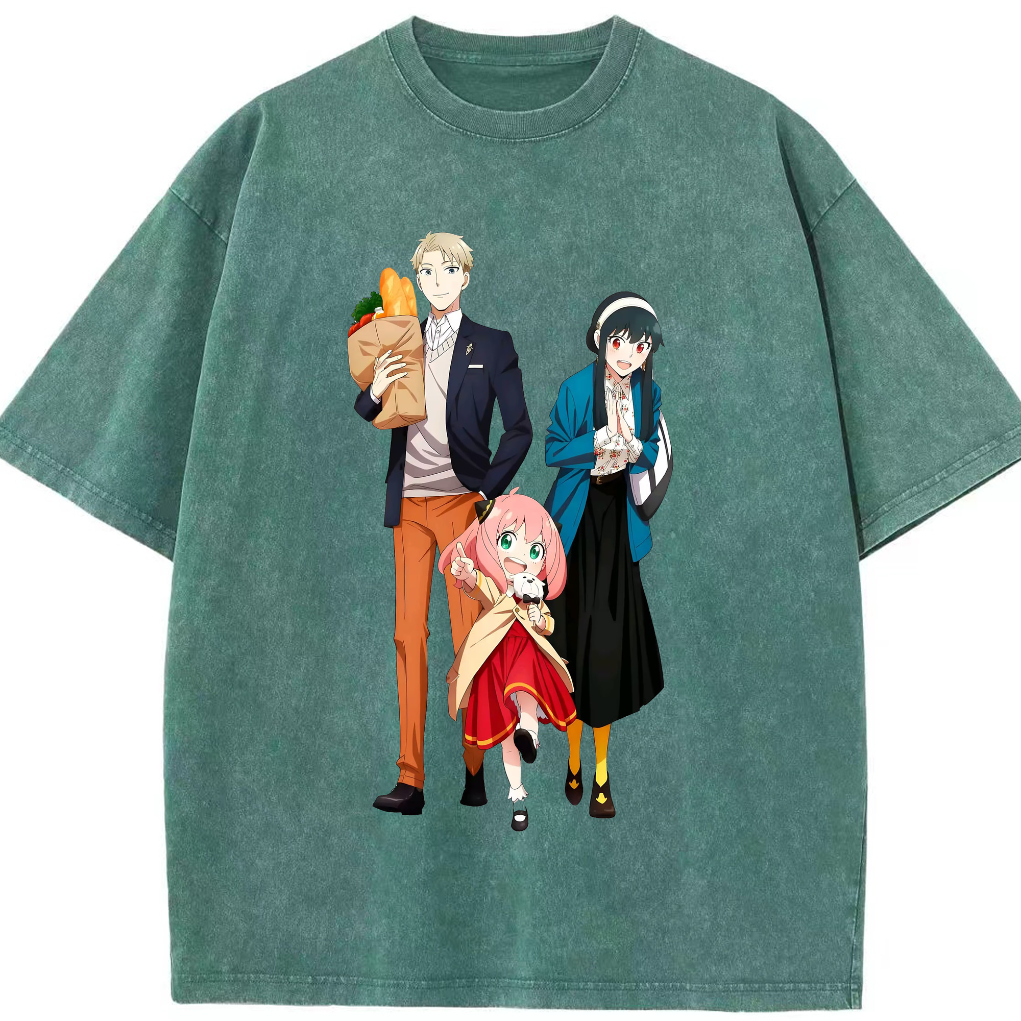 （画像用） SPY×FAMILY间谍家家酒 綿100% ヴィンテージ風 半袖Tシャツ（フロントプリント）